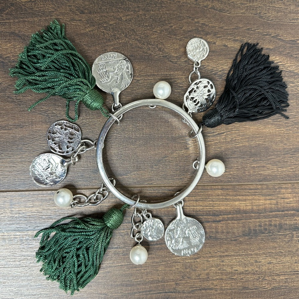 Oscar De La Renta Tassel Charm Bangle
